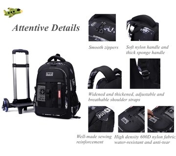 Foto 6 | Mochila con Ruedas Bansusu Camo Boys School de 29 Litros con 6 Ruedas - Venta Internacional