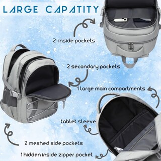 Foto 5 | Mochila Escolar Bluefairy Gris - Venta Internacional