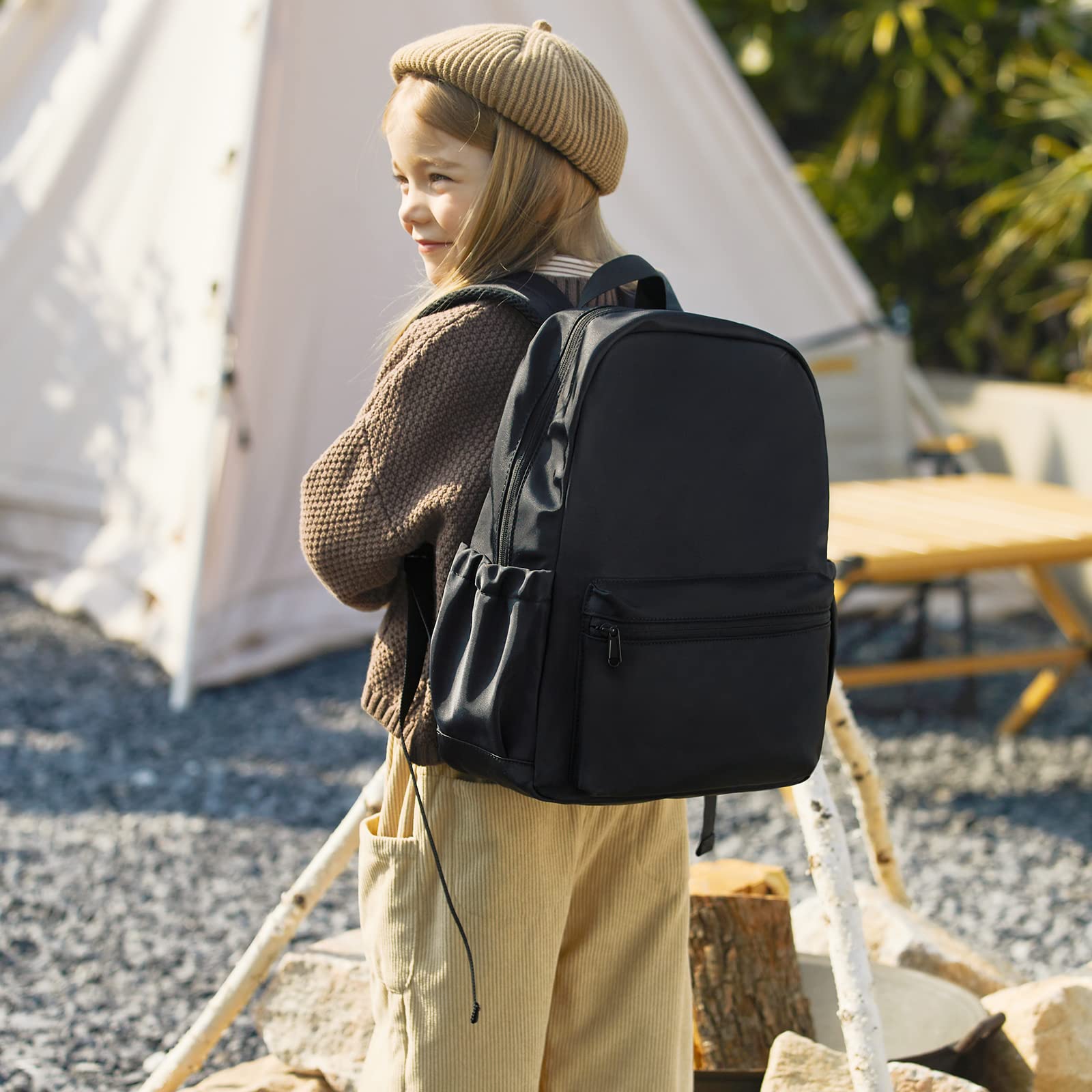 Foto 3 pulgar | Mochila Cluci Negra Impermeable para Niños de 6 A 9 Años - Venta Internacional