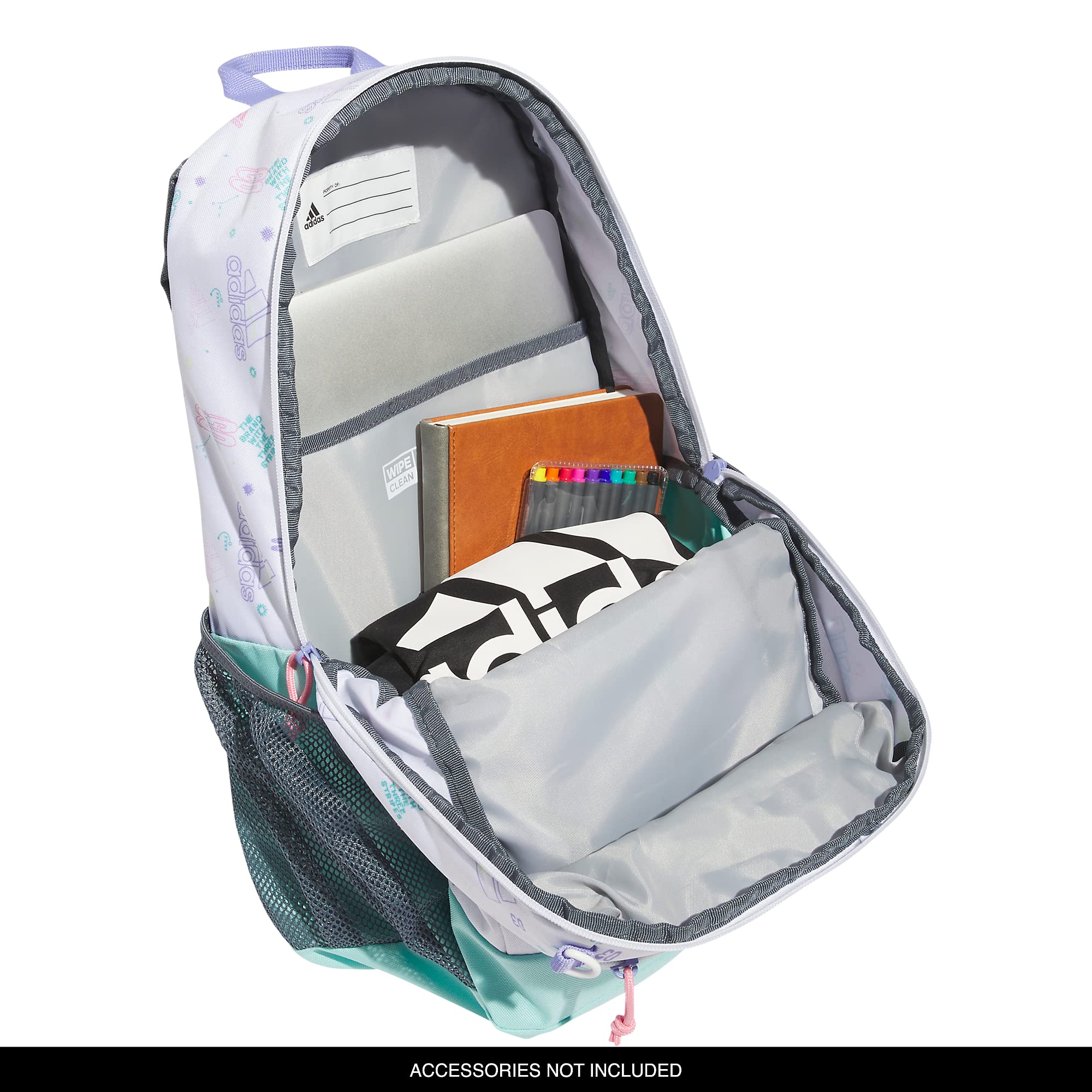 Foto 3 pulgar | Mochila Adidas Creator 2 Icon Brand Love White/Flash Aqua - Venta Internacional