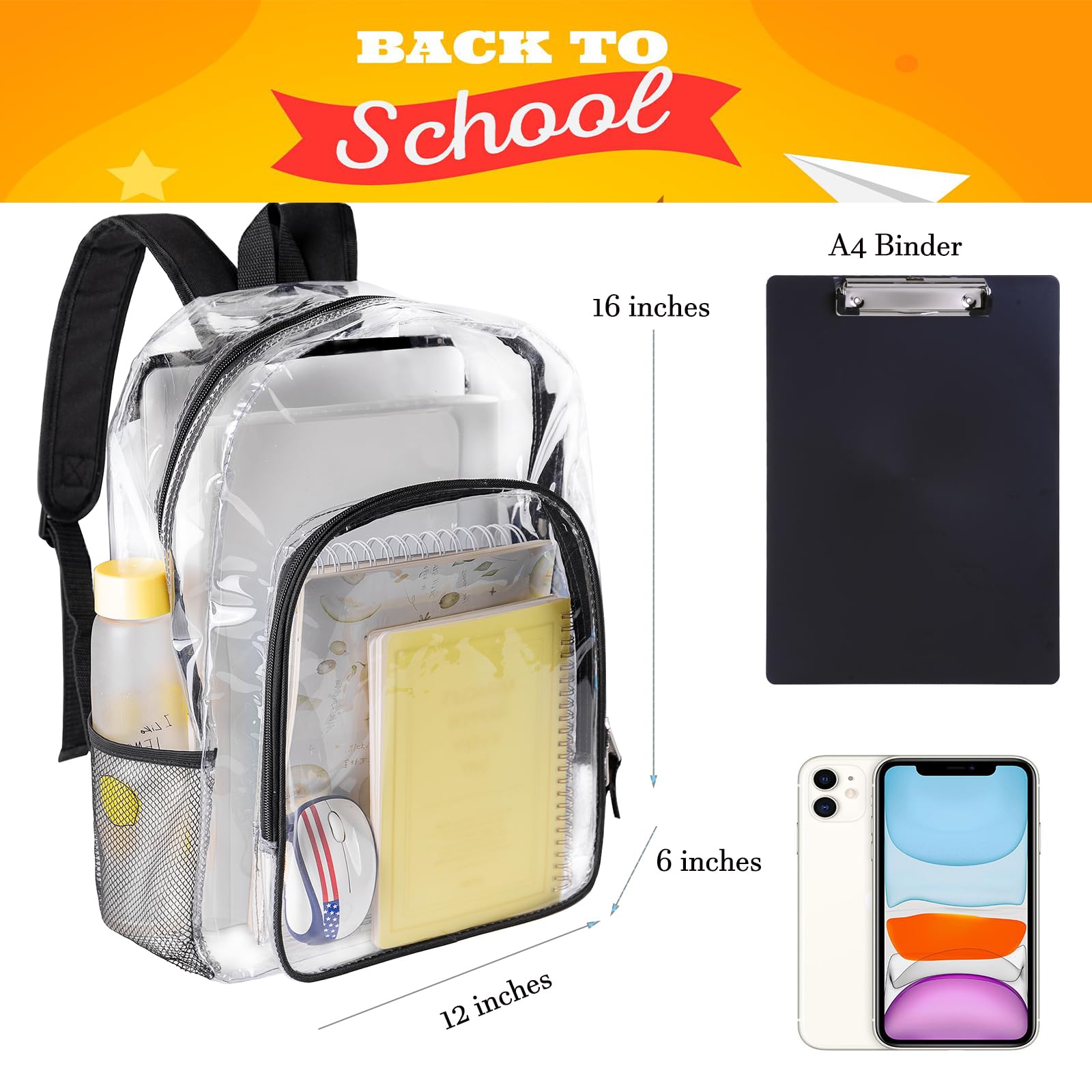 Foto 3 pulgar | Mochila Fomaris Transparente con Detalles Negros - Venta Internacional