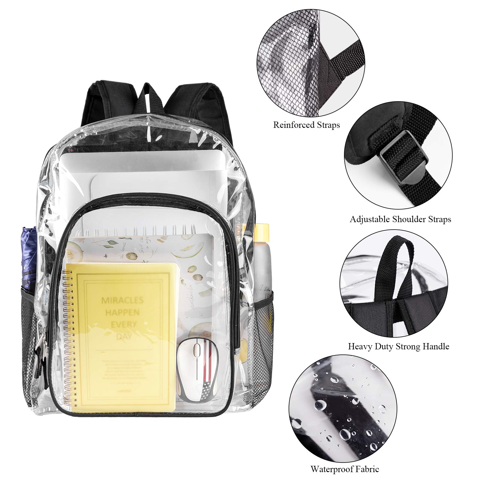 Foto 5 pulgar | Mochila Fomaris Transparente con Detalles Negros - Venta Internacional