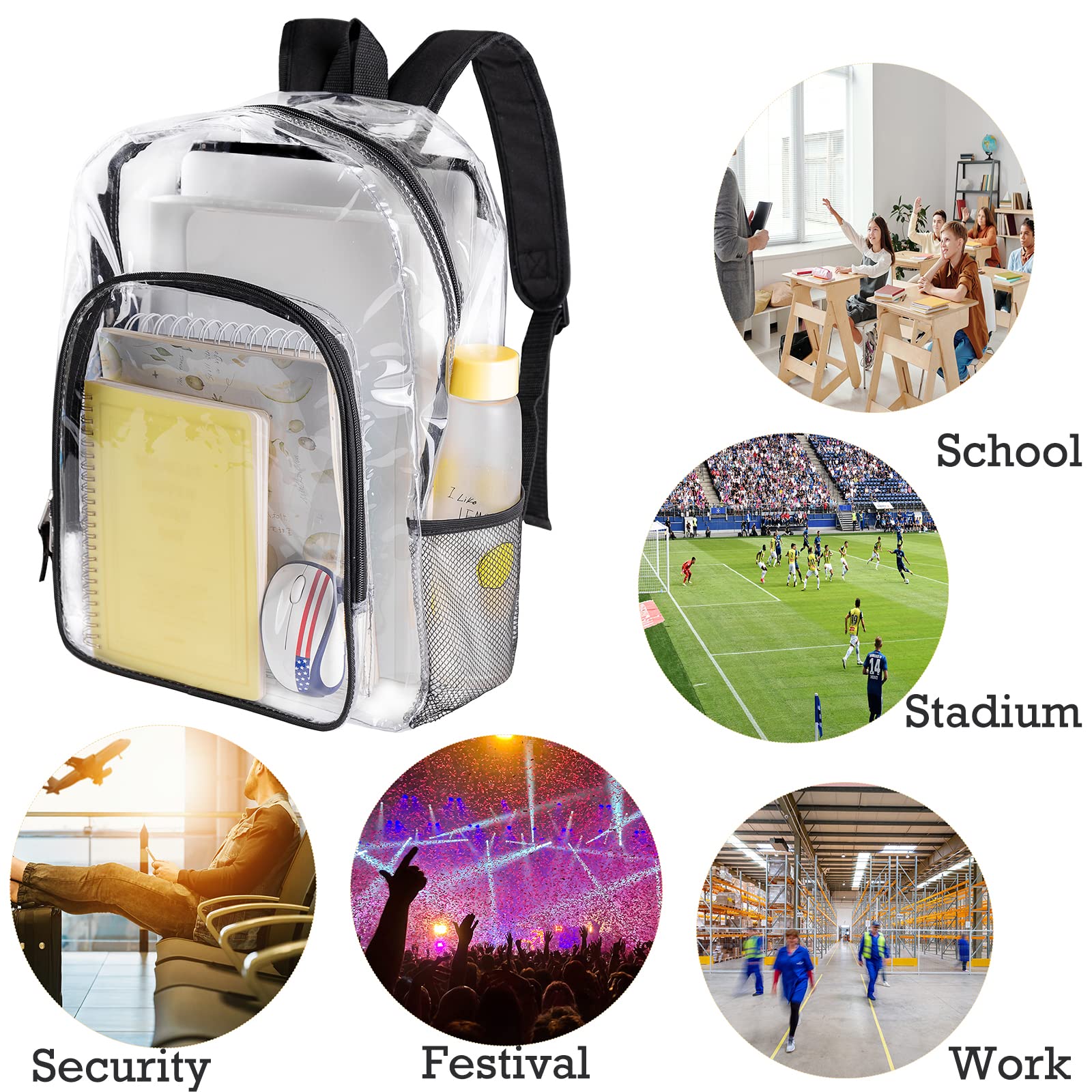 Foto 6 pulgar | Mochila Fomaris Transparente con Detalles Negros - Venta Internacional