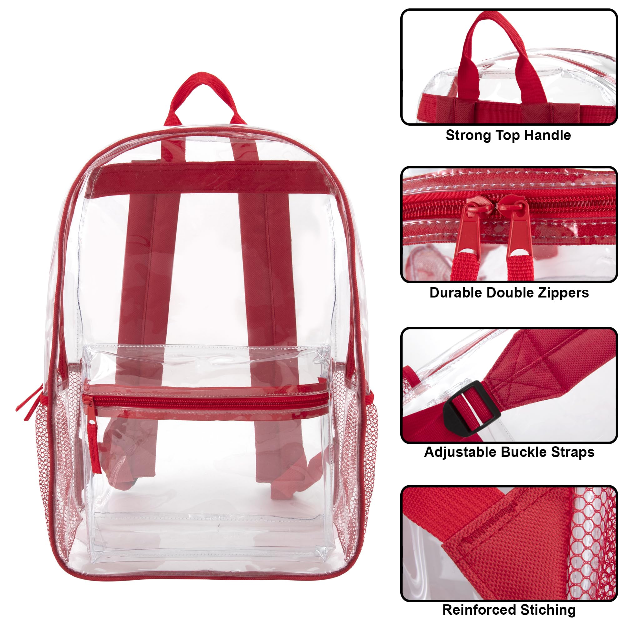 Foto 3 pulgar | Mochila Trail Maker De Pvc Transparente Transparente color Rojo - Venta Internacional