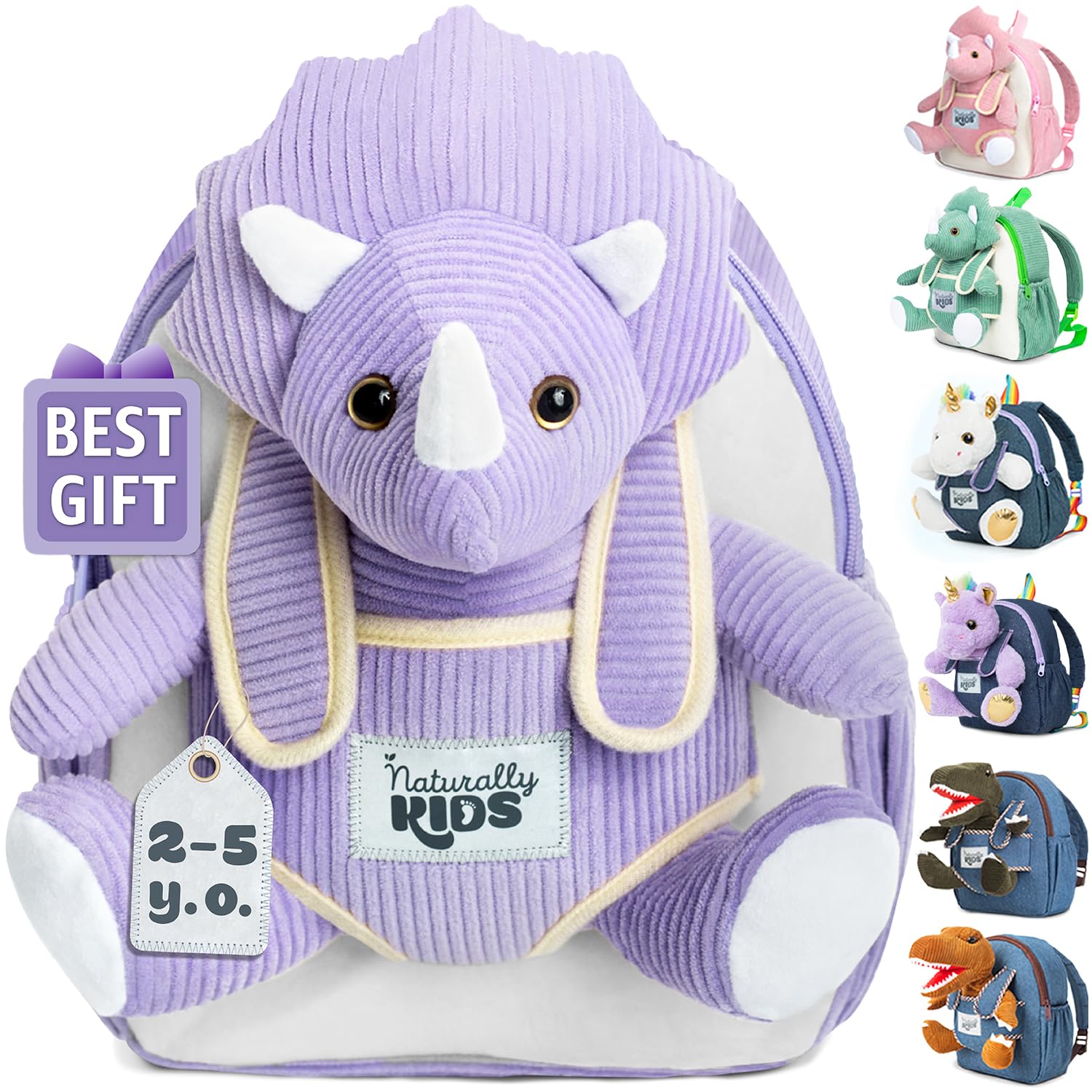 Foto 2 pulgar | Mochila Naturally Kids con Forma De Triceratops Morada - Venta Internacional