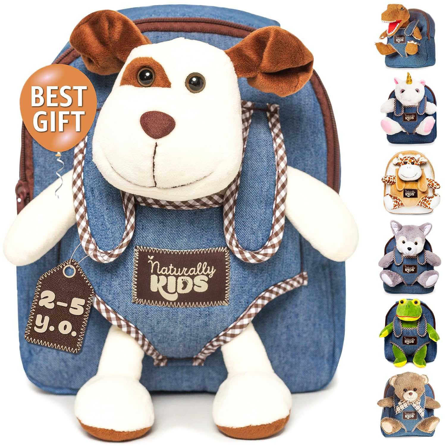 Foto 2 pulgar | Mochila Naturally Kids de Perros Pequeños de Peluche - Venta Internacional