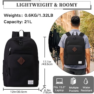 Foto 3 | Mochila Vaschy School Negra Unisex - Venta Internacional