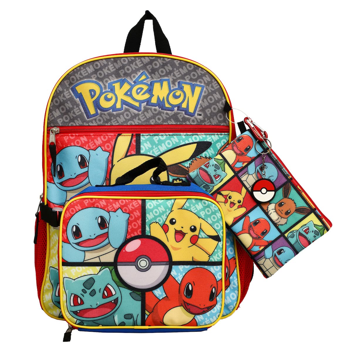 Set de Mochilas Bioworld Pokémon Starter Characters 5 Piezas - Venta Internacional