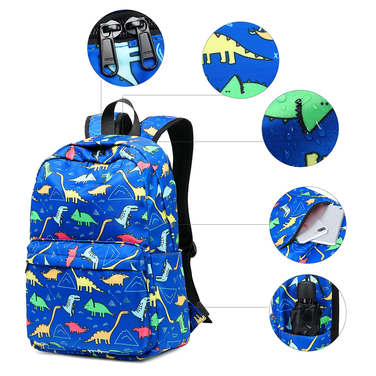 Foto 6 pulgar | Mochila Camtop con Lonchera Diseño de Dinosaurio Azul Oscuro - Venta Internacional