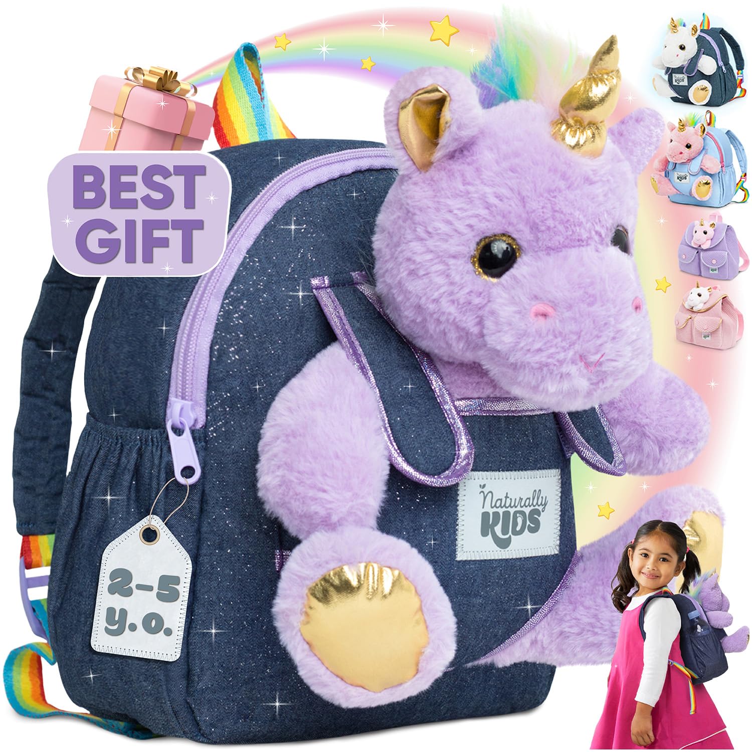 Foto 2 pulgar | Mochila Naturally Kids Unicorn para Niñas - Venta Internacional