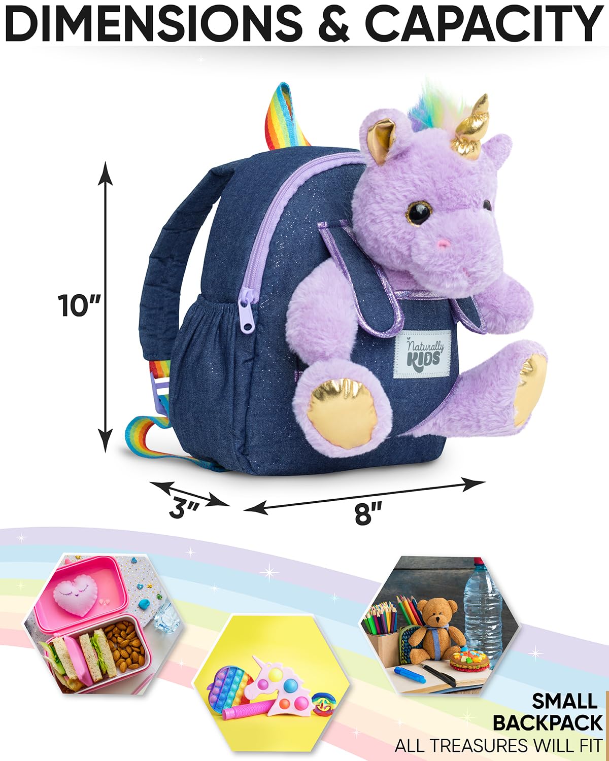 Foto 4 pulgar | Mochila Naturally Kids Unicorn para Niñas - Venta Internacional