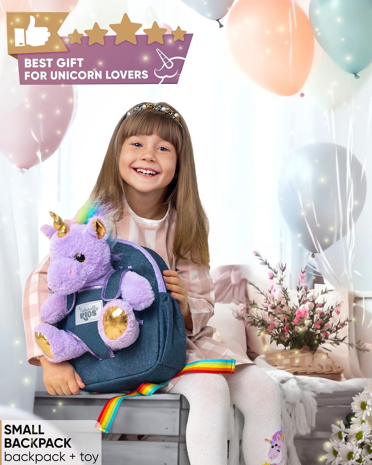 Foto 7 pulgar | Mochila Naturally Kids Unicorn para Niñas - Venta Internacional