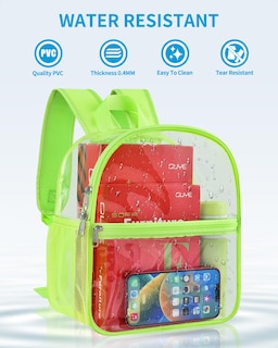Foto 4 | Mochila Transparente de 30 X 30 X 15 cm Color Verde - Venta Internacional