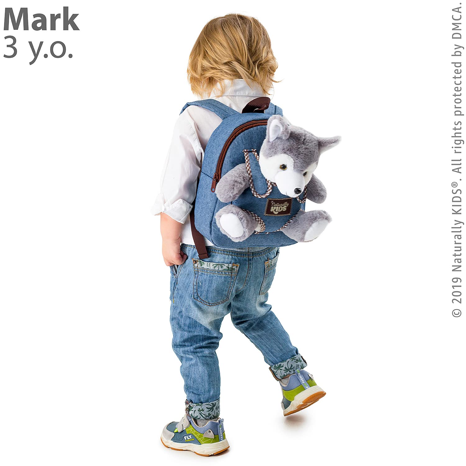 Foto 4 pulgar | Peluche Backpack Naturally Kids Wolf Para Niños - Venta Internacional