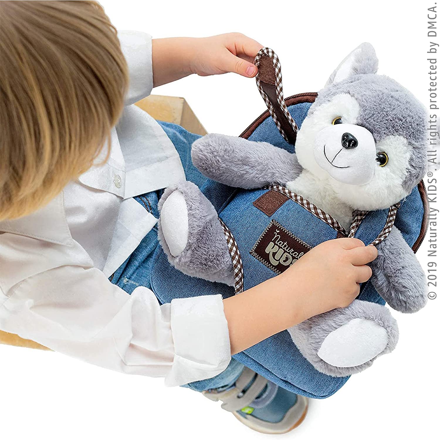 Foto 7 pulgar | Peluche Backpack Naturally Kids Wolf Para Niños - Venta Internacional