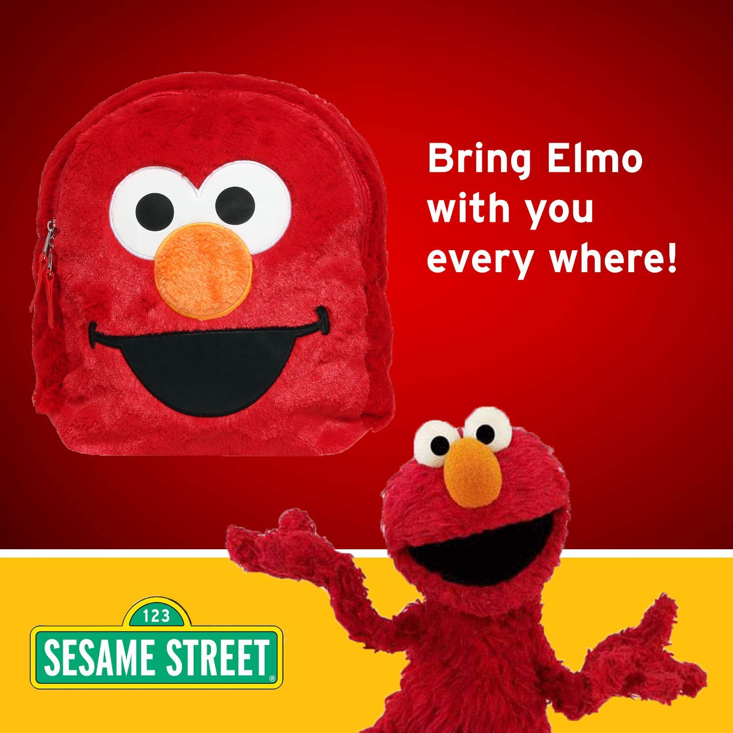 Foto 6 pulgar | Mochila Sesame Street Plush Elmo - Venta Internacional