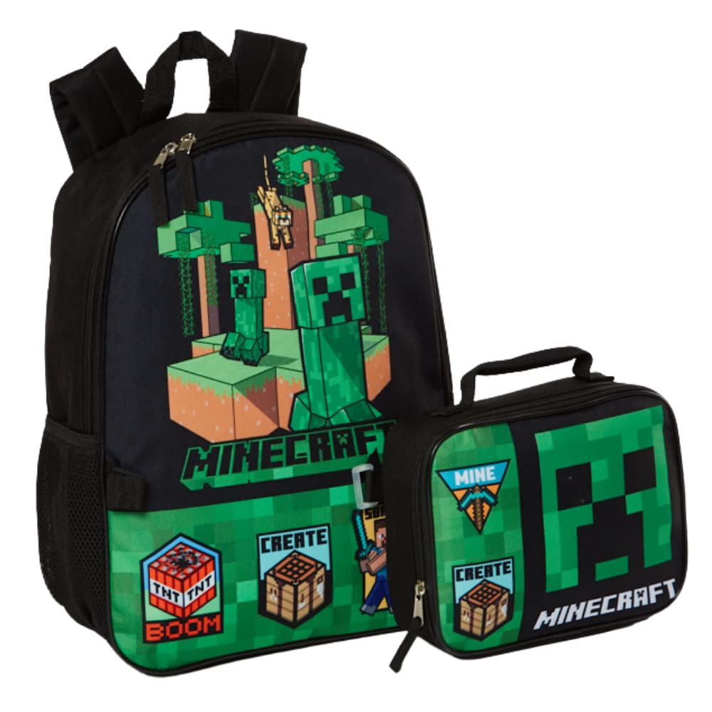 Mochila Ralme Minecraft de 16 Pulgadas con Set de Lonchera para Niños - Venta Internacional