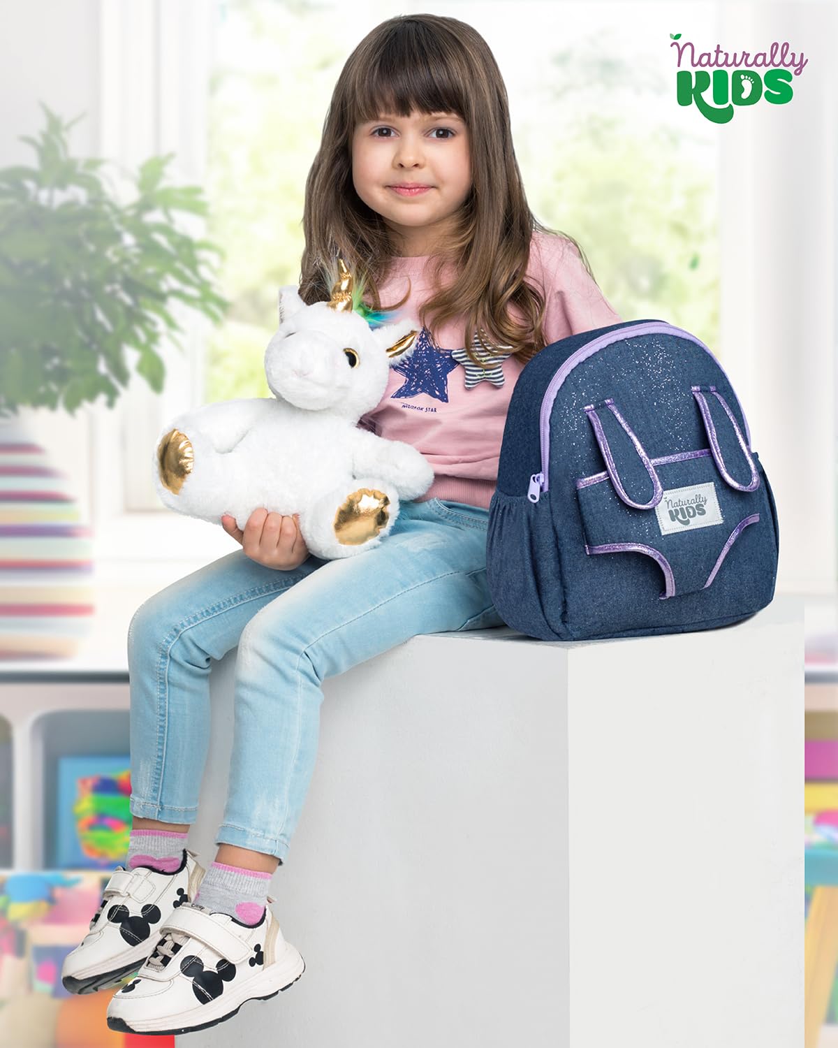 Foto 4 pulgar | Mochila Naturally Kids Unicorn con Peluche para Niños de 3 Años - Venta Internacional