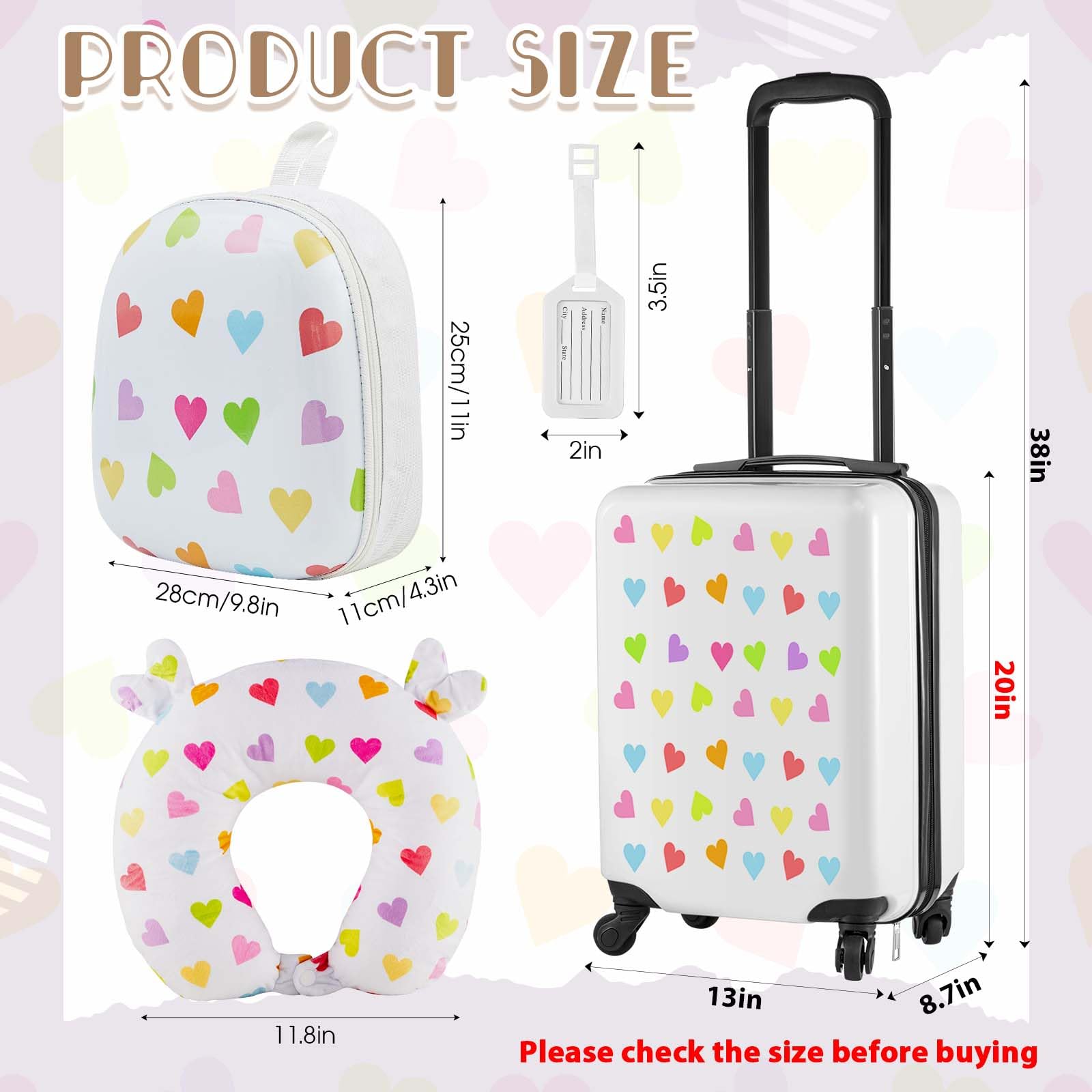 Foto 3 pulgar | Set de Equipaje Sanwuta Heart 4 Piezas para Niñas 51 cm con Mochila - Venta Internacional