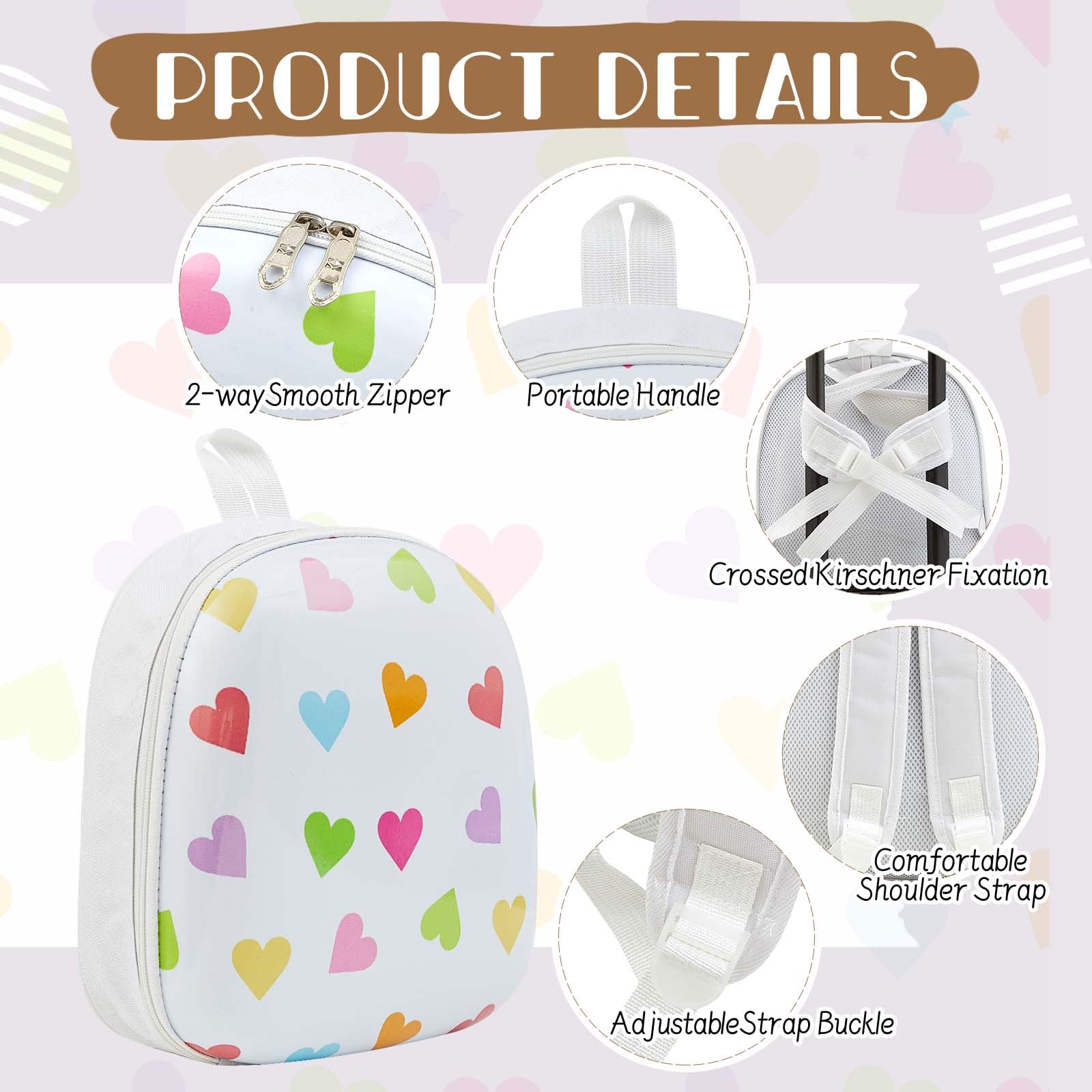 Foto 5 pulgar | Set de Equipaje Sanwuta Heart 4 Piezas para Niñas 51 cm con Mochila - Venta Internacional