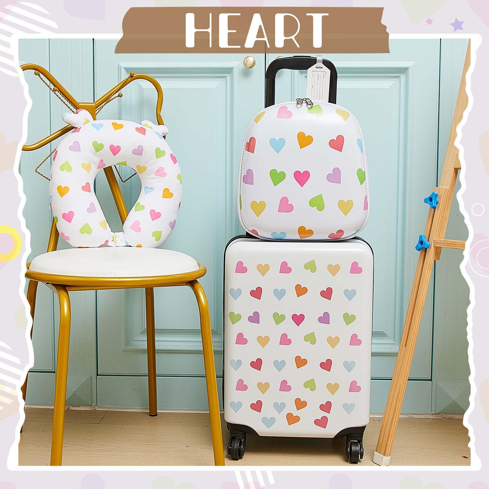 Foto 8 pulgar | Set de Equipaje Sanwuta Heart 4 Piezas para Niñas 51 cm con Mochila - Venta Internacional