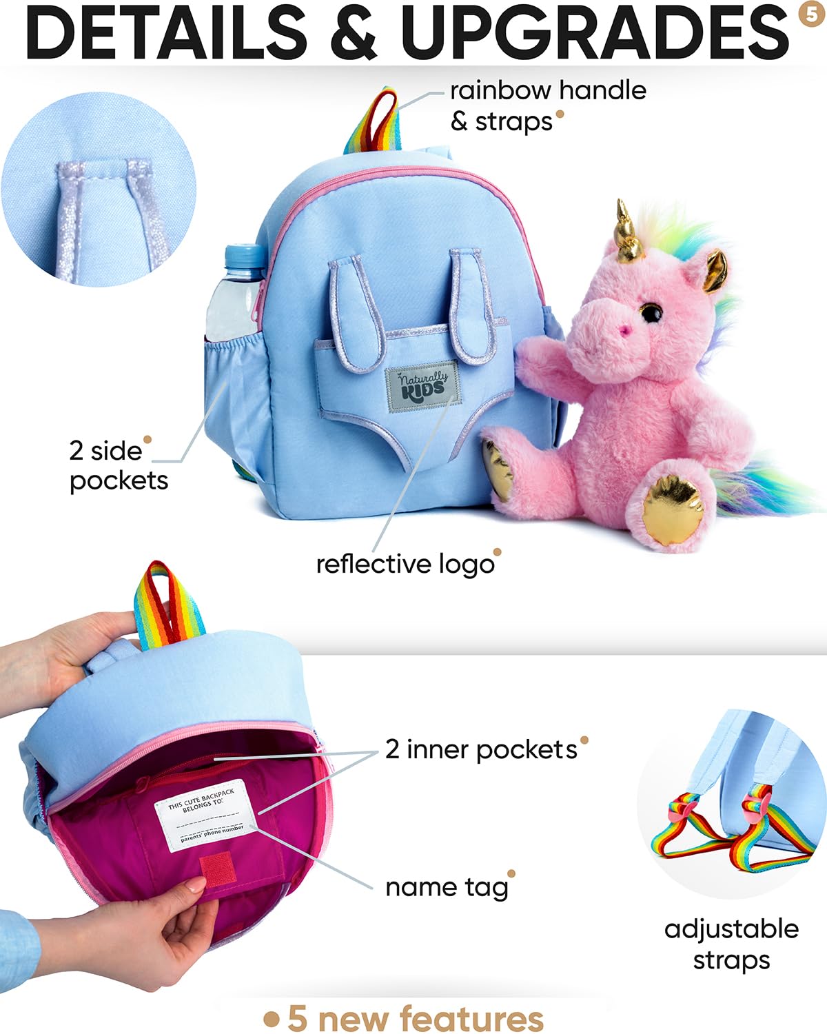 Foto 6 pulgar | Mochila de Unicornio Rosa con Peluche Desmontable para Niños de 5 a 7 Años