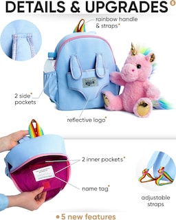 Foto 5 | Mochila de Unicornio Rosa con Peluche Desmontable para Niños de 5 a 7 Años