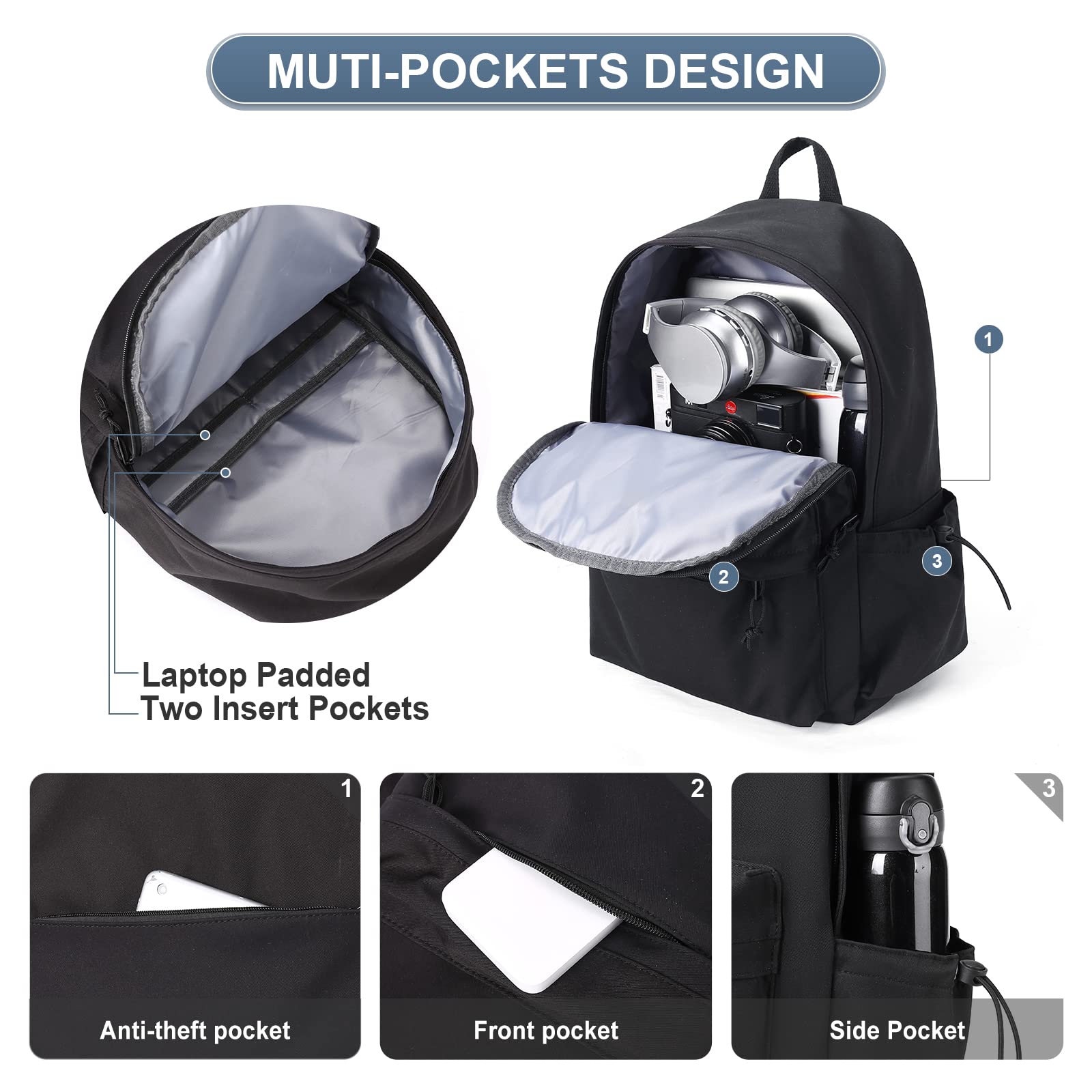 Foto 4 | Mochila Pauback Negra Impermeable - Venta Internacional