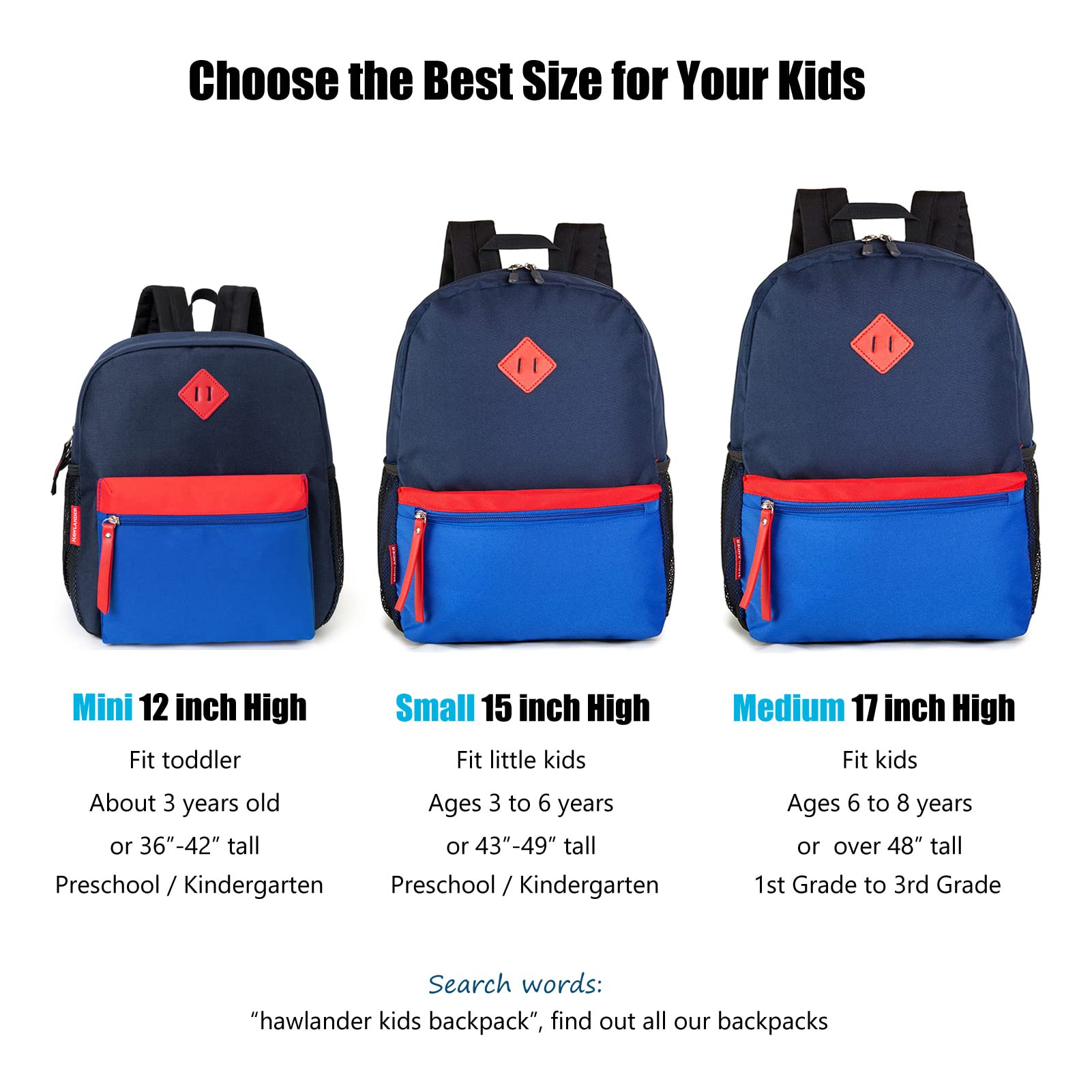 Foto 5 | Mochila HawLander Little Kids 16 L Azul Marino para Niños - Venta Internacional