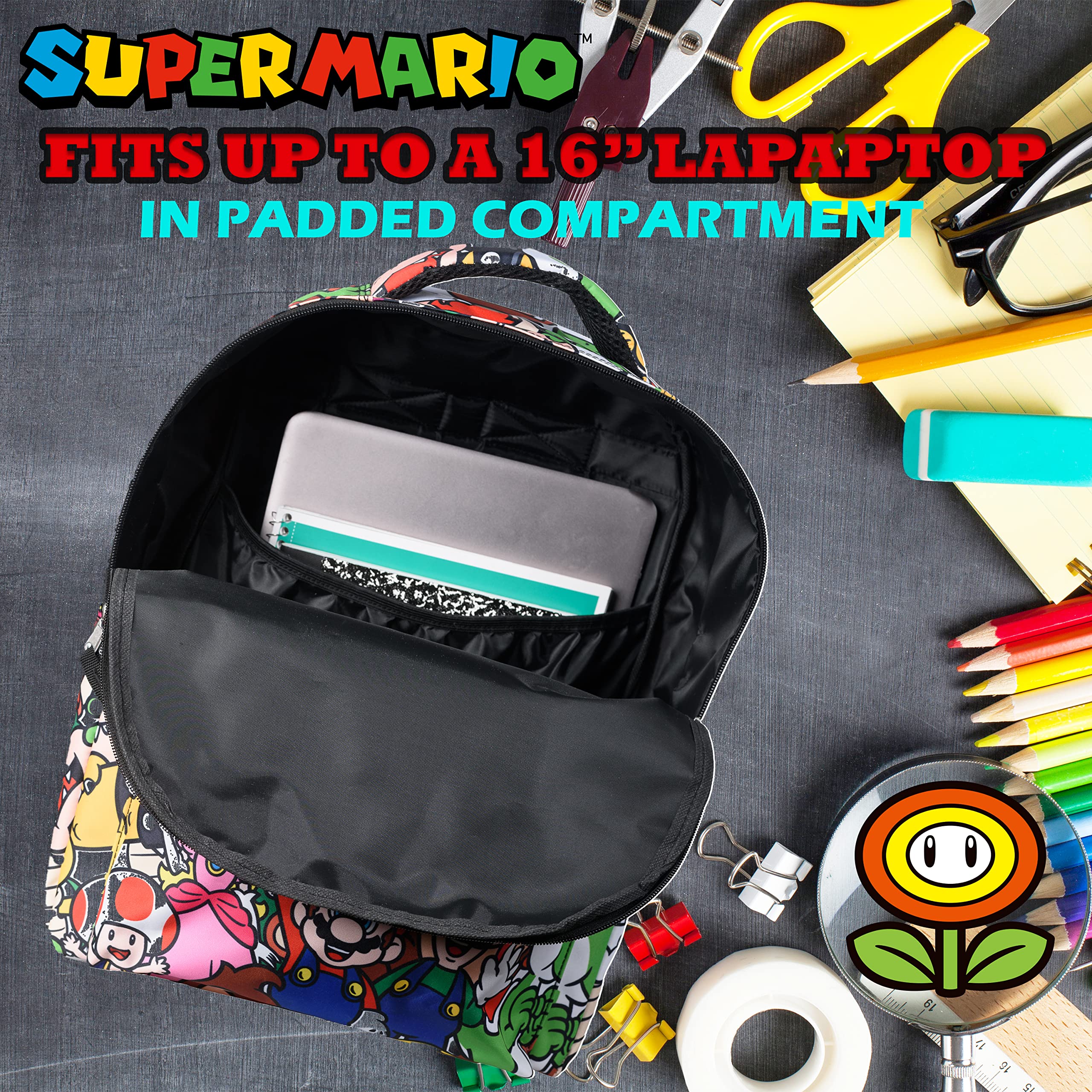 Foto 6 pulgar | Mochila Nintendo Super Mario de 16 Pulgadas - Venta Internacional