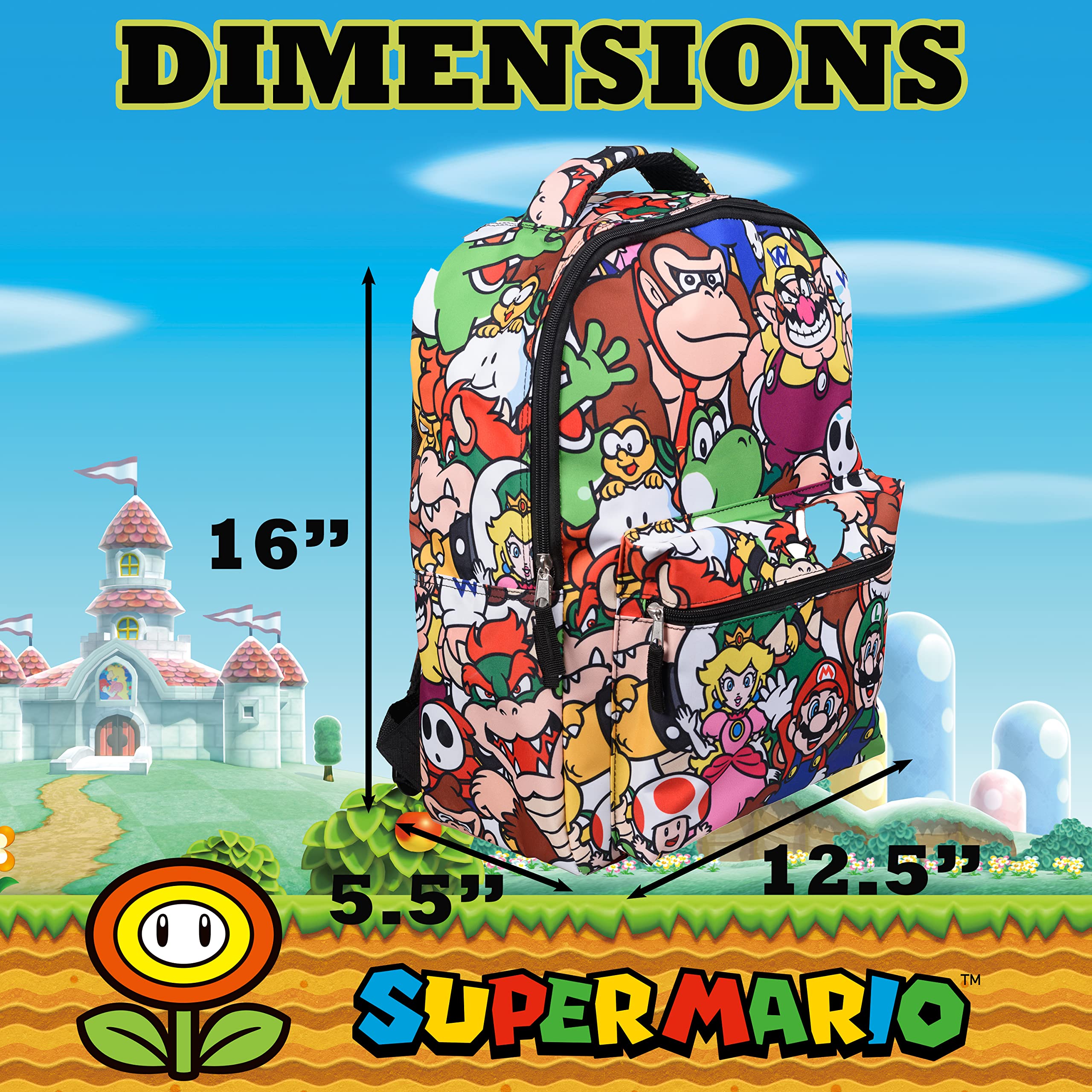 Foto 7 pulgar | Mochila Nintendo Super Mario de 16 Pulgadas - Venta Internacional