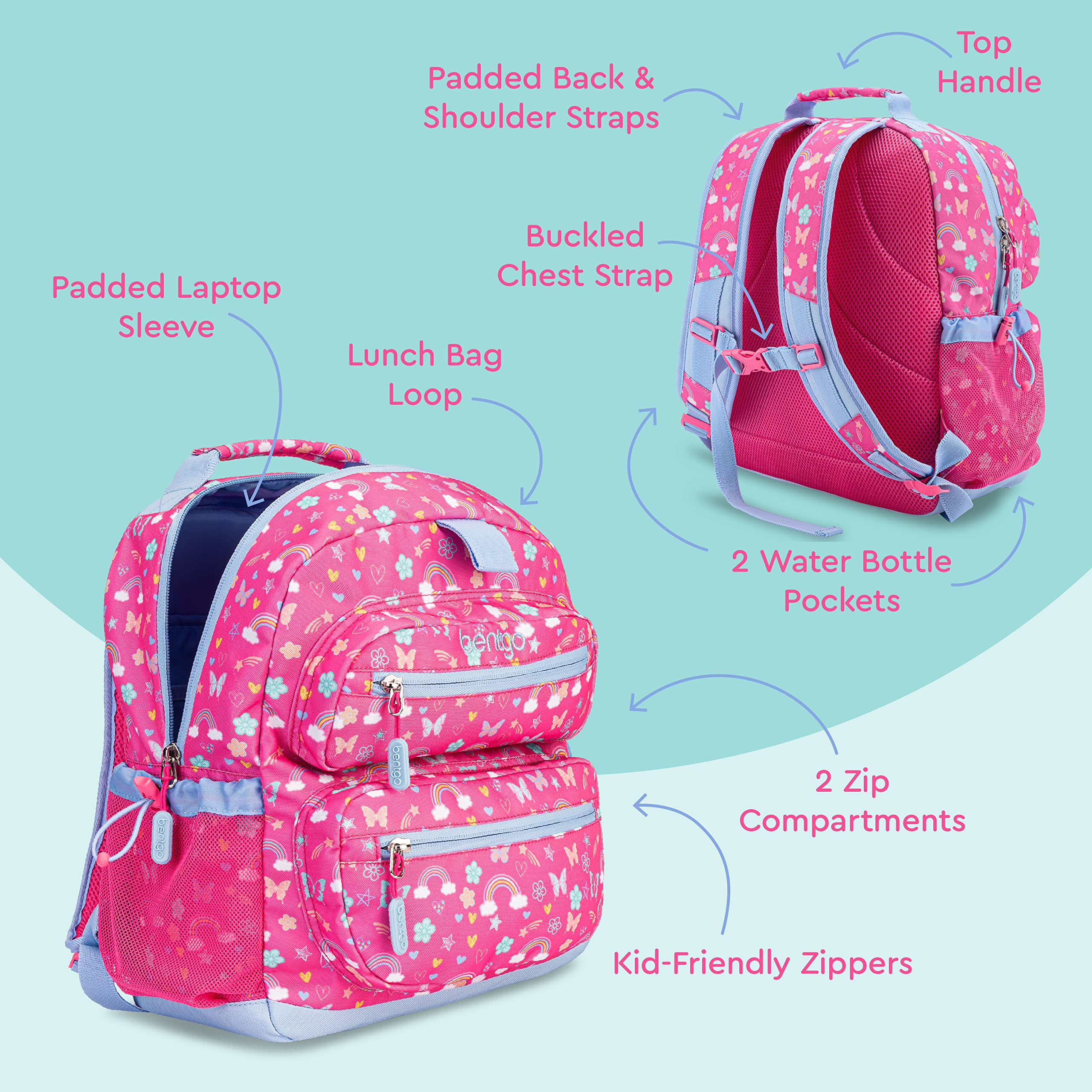 Foto 4 pulgar | Mochila Bentgo Kids Ligera de 35,56 Cm con Interior Espacioso - Venta Internacional