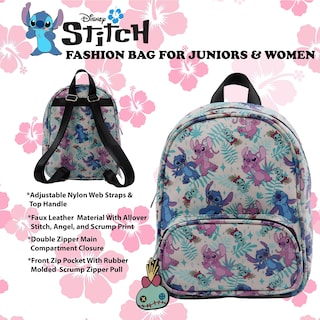 Foto 4 | Minimochila de piel sintética con estampado de Stitch & Angel de Disney - Venta Internacional