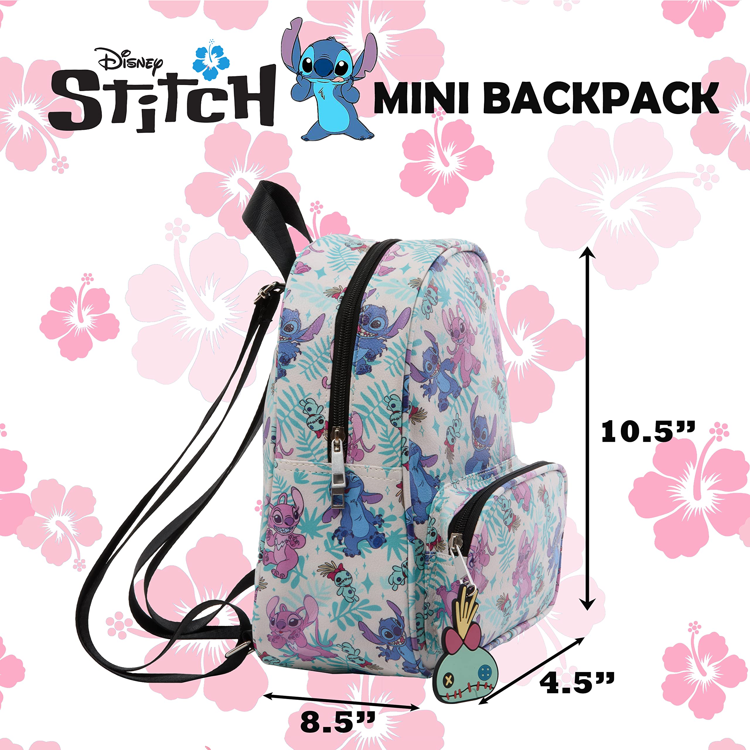 Foto 6 pulgar | Minimochila de piel sintética con estampado de Stitch & Angel de Disney - Venta Internacional