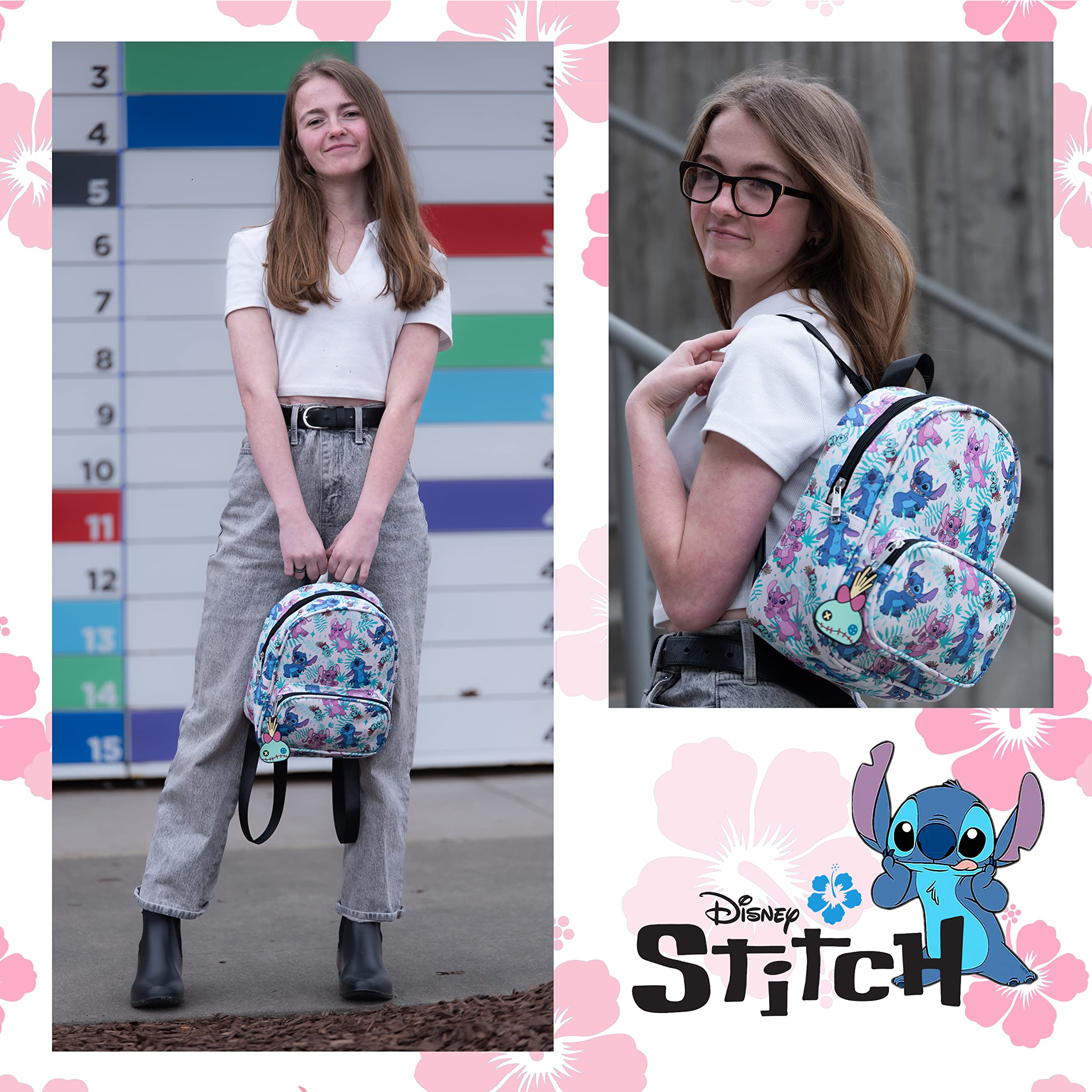 Foto 8 pulgar | Minimochila de piel sintética con estampado de Stitch & Angel de Disney - Venta Internacional