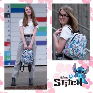 Foto 7 | Minimochila de piel sintética con estampado de Stitch & Angel de Disney - Venta Internacional