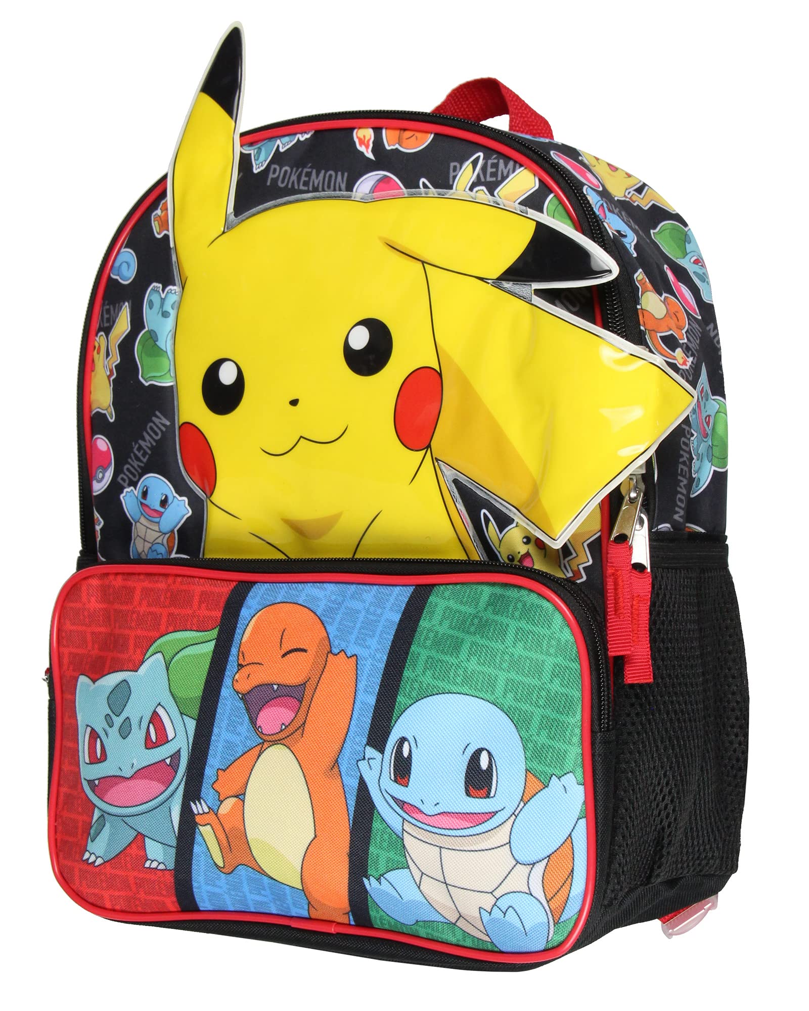 Foto 2 pulgar | Mochila Bioworld Pokémon 3d Pikachu Bulbasaur Squirtle 14'' - Venta Internacional