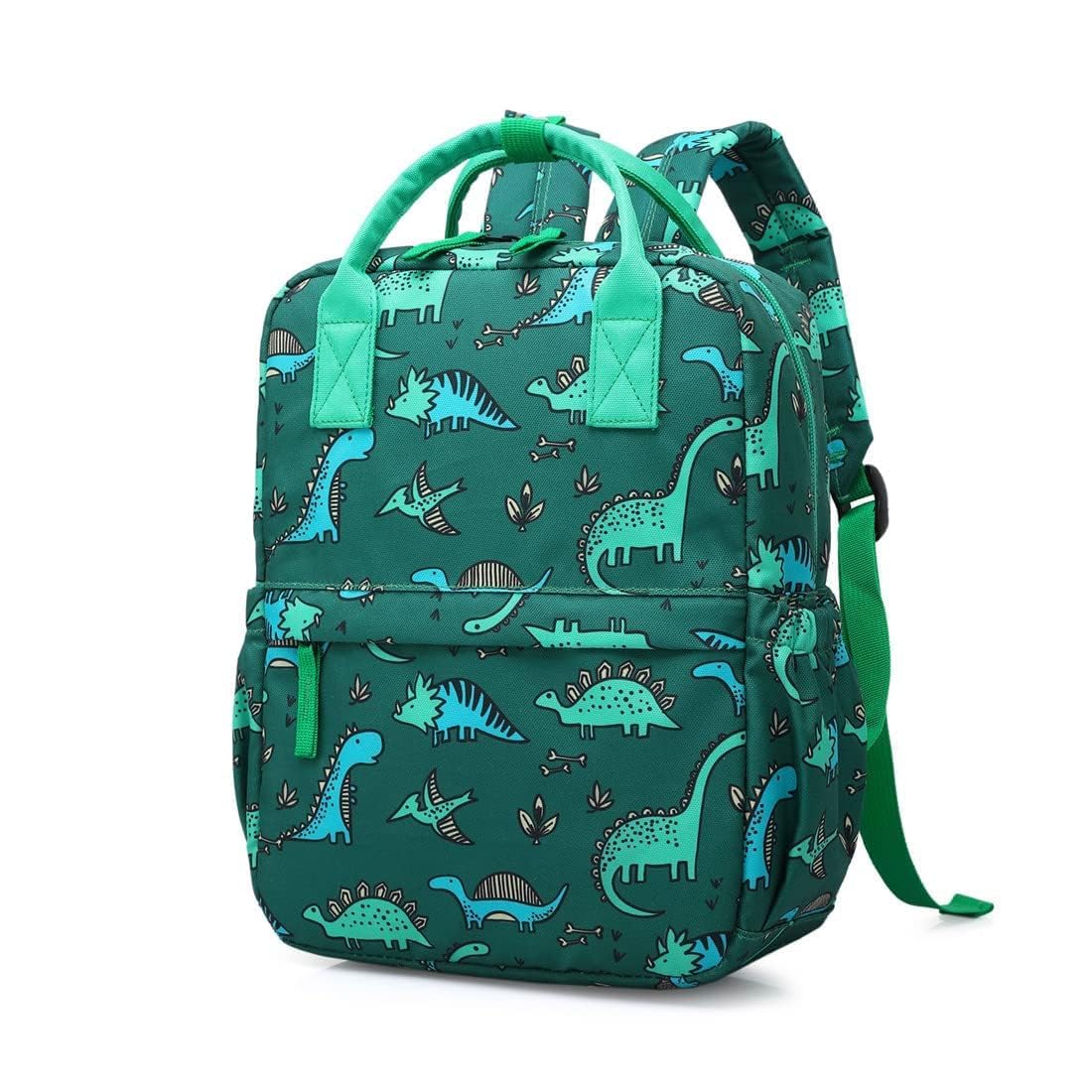 Bonita Mochila Verde Diseño de Dinosaurios 12 Pulgadas - Venta Internacional