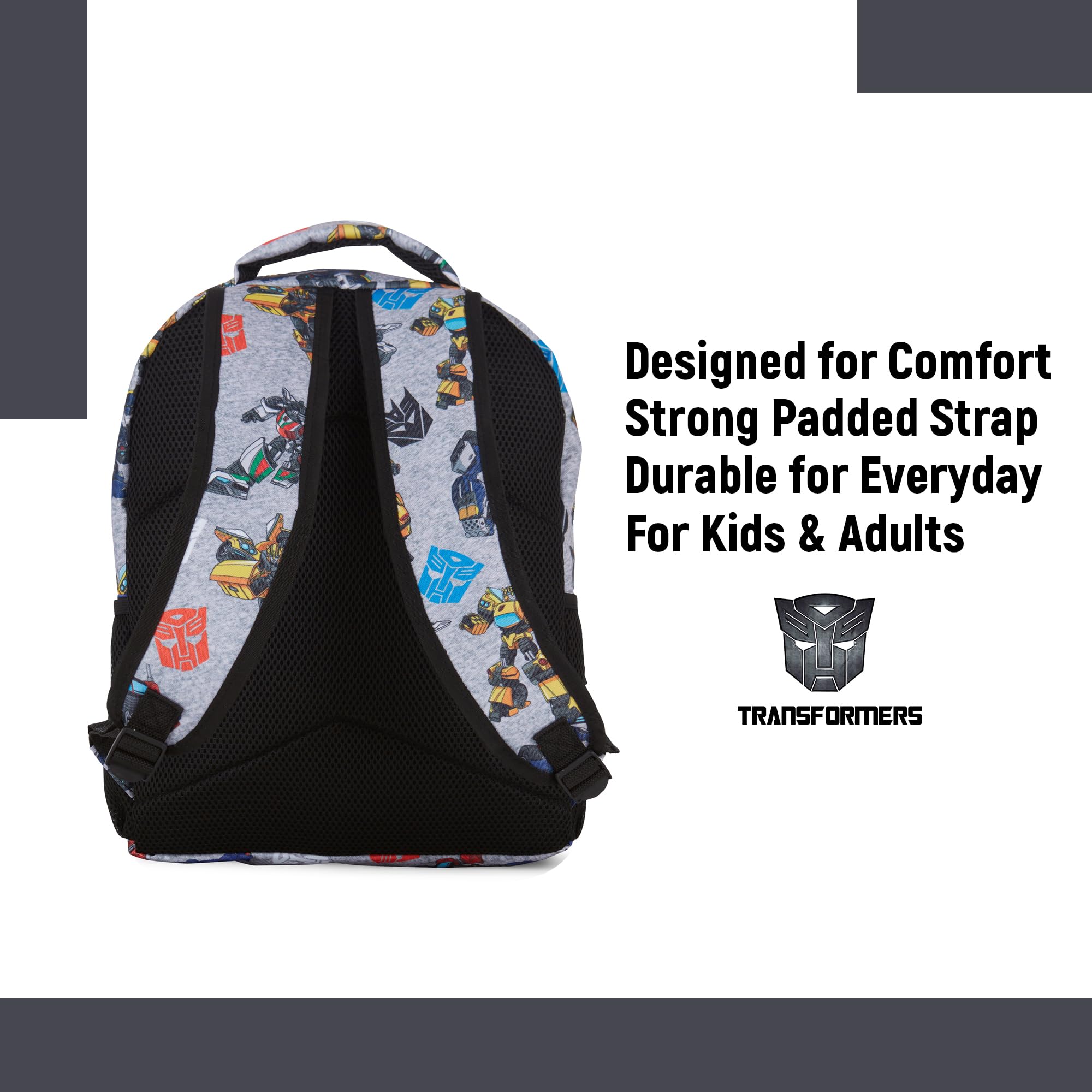 Foto 3 pulgar | Mochila Transformers Optimus Prime Con Estampado Integral Gris - Venta Internacional
