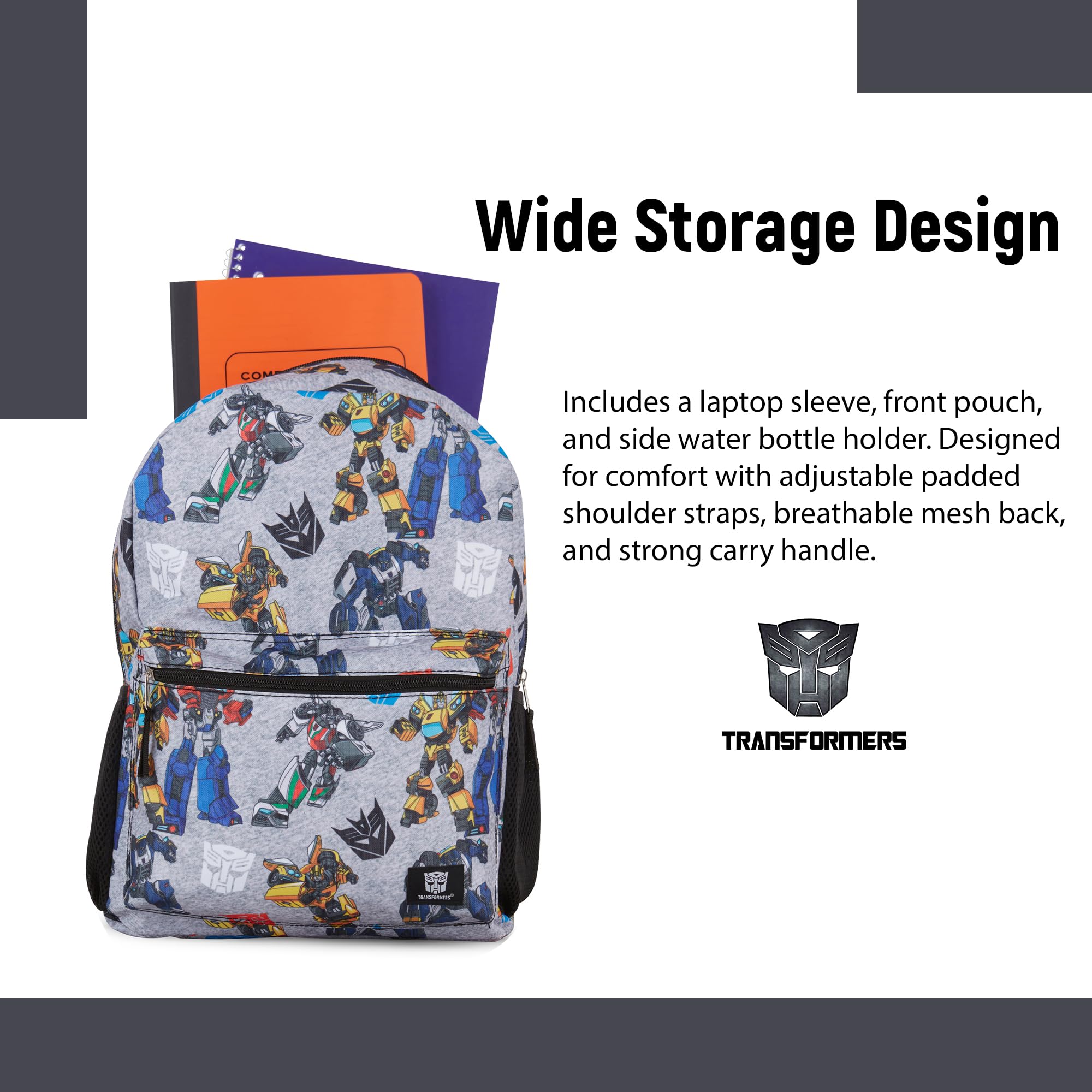 Foto 4 pulgar | Mochila Transformers Optimus Prime Con Estampado Integral Gris - Venta Internacional