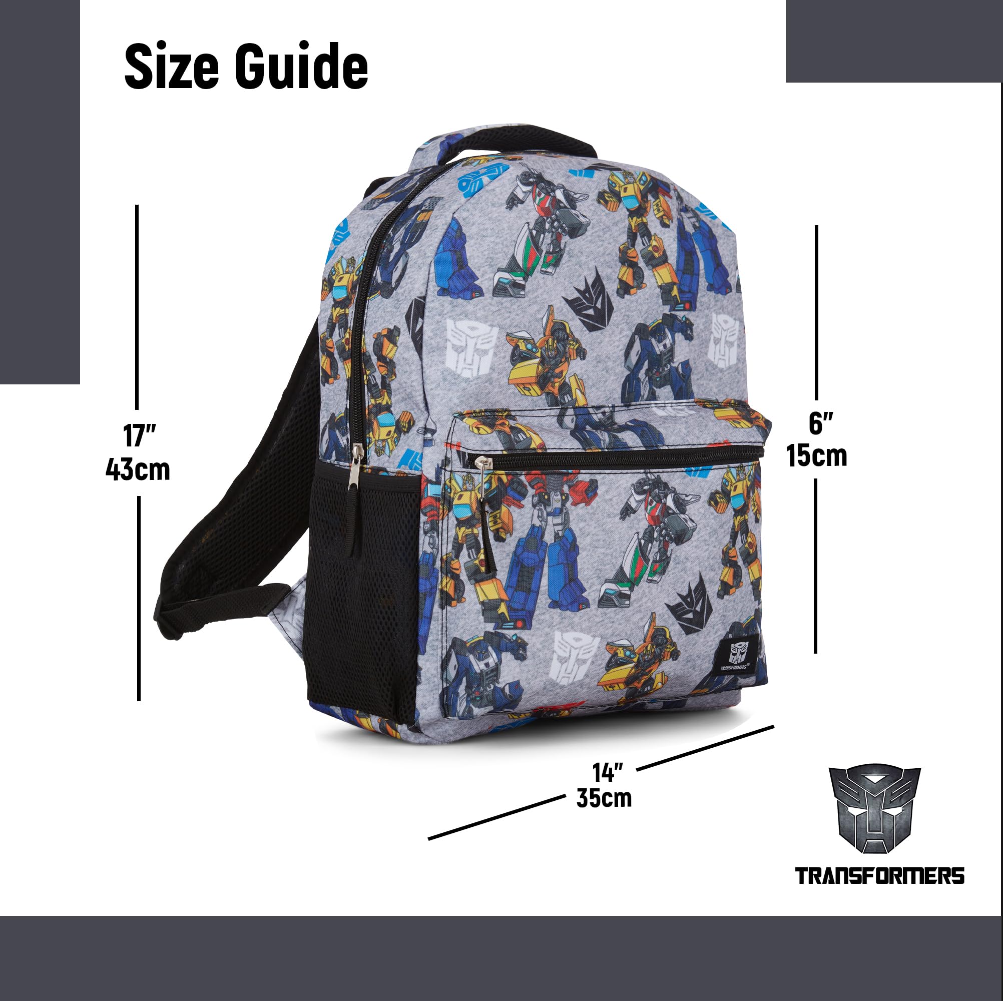 Foto 4 | Mochila Transformers Optimus Prime Con Estampado Integral Gris - Venta Internacional