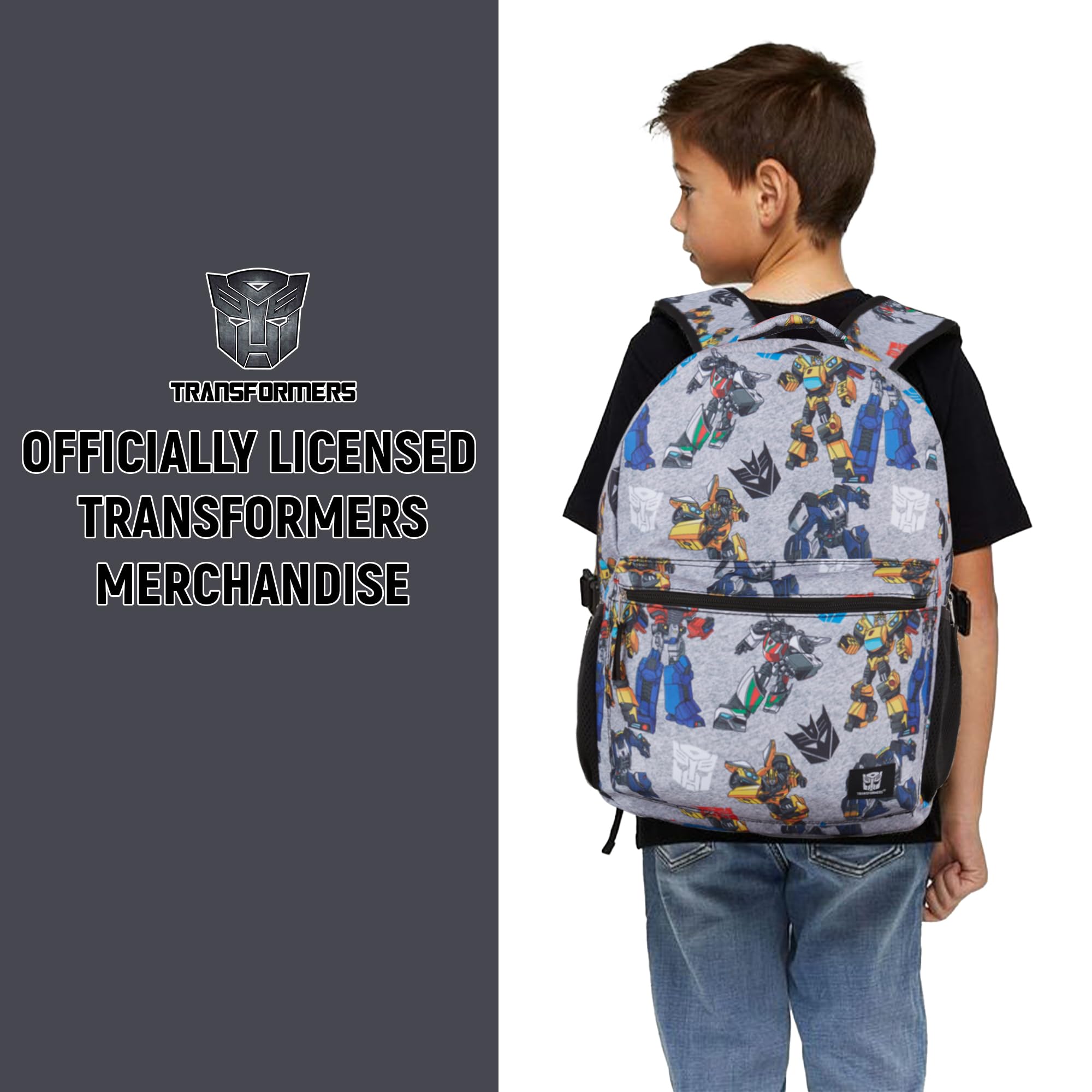 Foto 7 | Mochila Transformers Optimus Prime Con Estampado Integral Gris - Venta Internacional