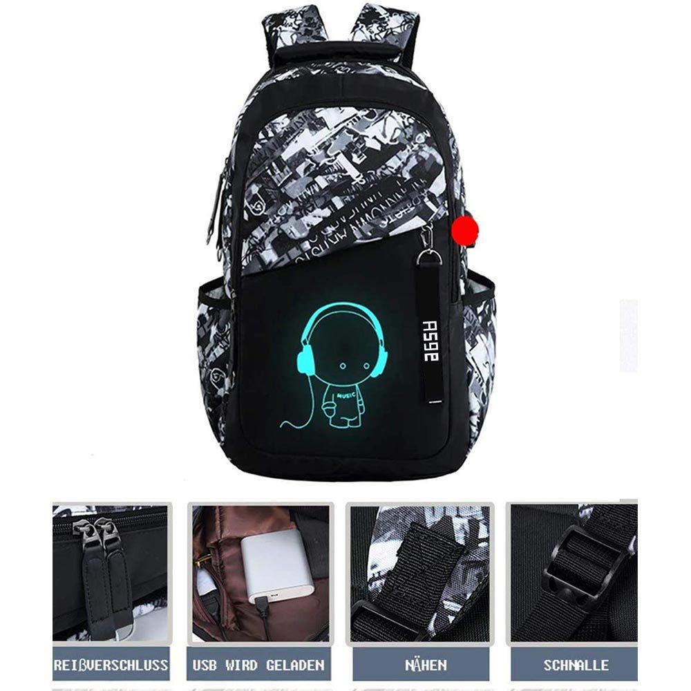 Foto 4 pulgar | Mochila Escolar Asge Bolsa Grande de Nailon - Venta Internacional