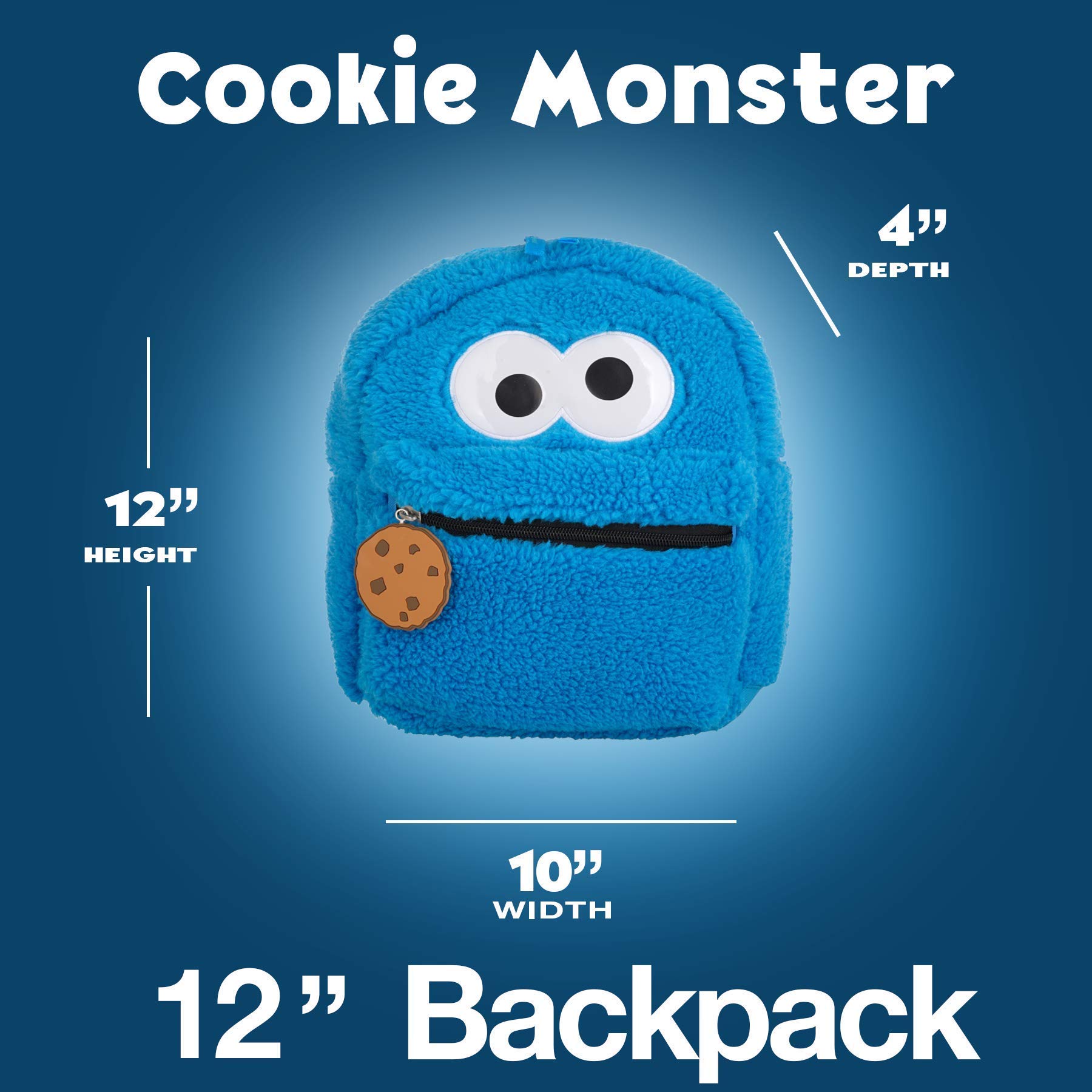 Foto 5 pulgar | Mochila de Peluche Sesame Street Cookie Monster para Niños Pequeños 30 Cm - Venta Internacional
