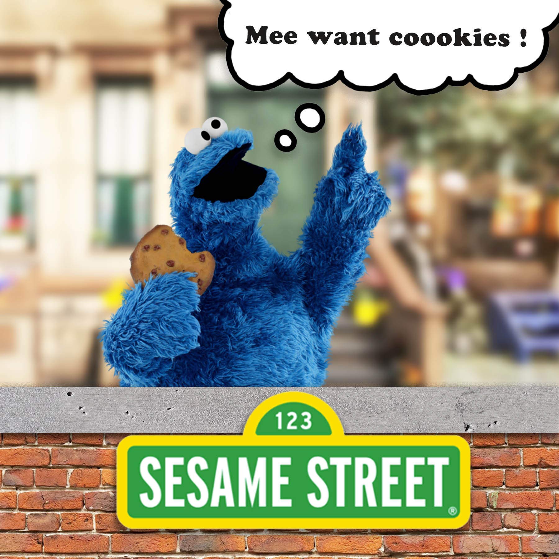 Foto 8 pulgar | Mochila de Peluche Sesame Street Cookie Monster para Niños Pequeños 30 Cm - Venta Internacional