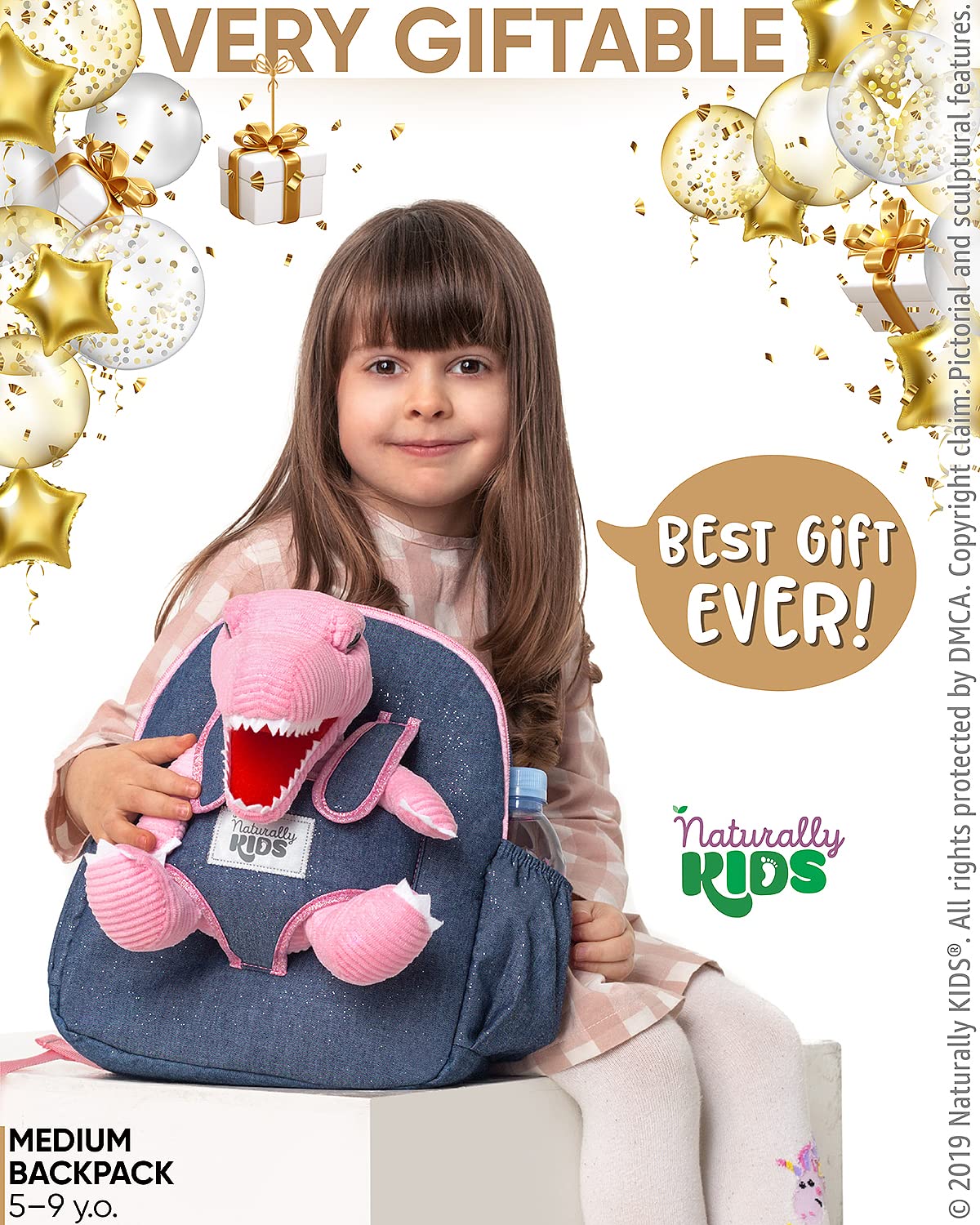 Foto 3 pulgar | Mochila Naturally Kids con Diseño de Dinosaurio Rosa 4 a 8 Años - Venta Internacional