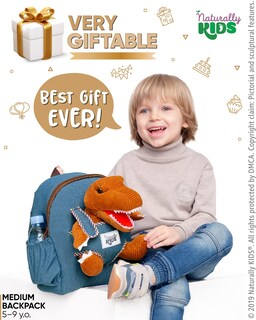 Foto 2 | Mochila Naturally Kids con Diseño de Dinosaurio para Niños de 5 A 7 Años - Venta Internacional