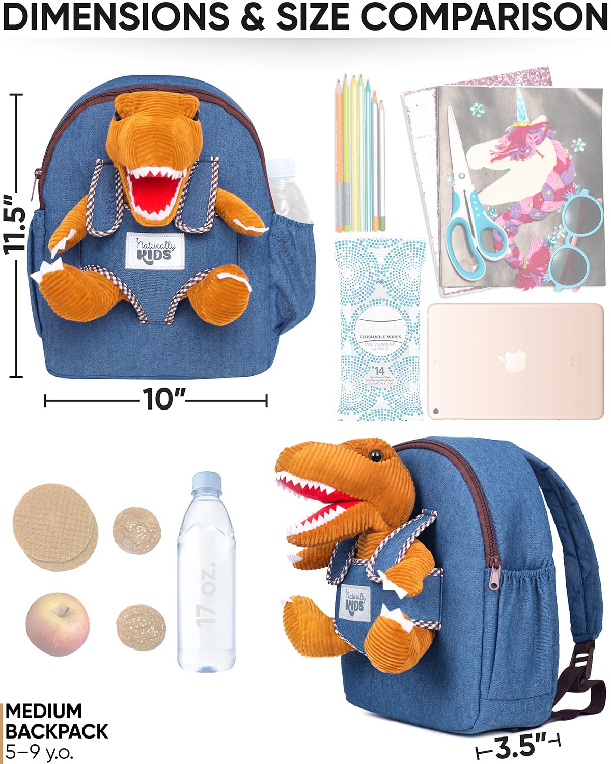 Foto 6 pulgar | Mochila Naturally Kids con Diseño de Dinosaurio para Niños de 5 A 7 Años - Venta Internacional