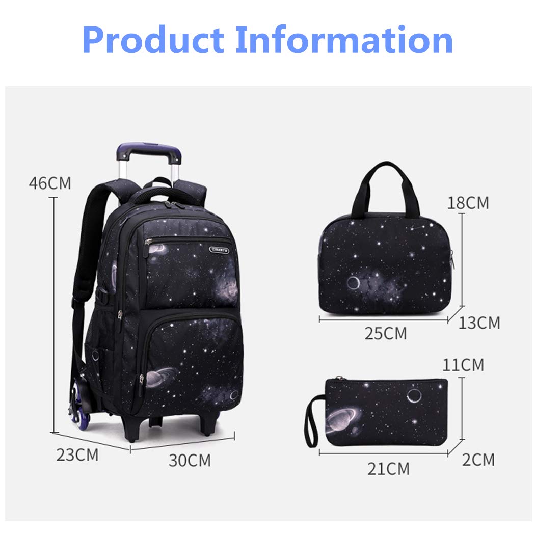 Foto 3 pulgar | Mochila Con Ruedas Bansusu Galaxy Print Para Niños - Venta Internacional