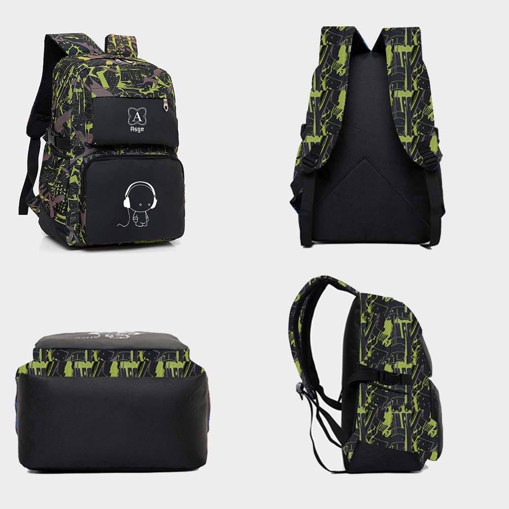 Foto 5 pulgar | Mochila Asge Camo Bookbag para Niños  - Venta Internacional